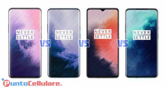 Confronto OnePlus 7 Pro VS 7 Pro 5G VS 7T VS 7T Pro