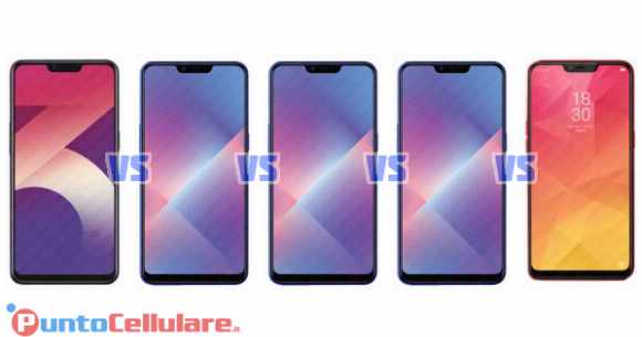 Confronto Oppo A12e VS Oppo A3s VS Oppo A5 VS Oppo AX5 VS Realme 2