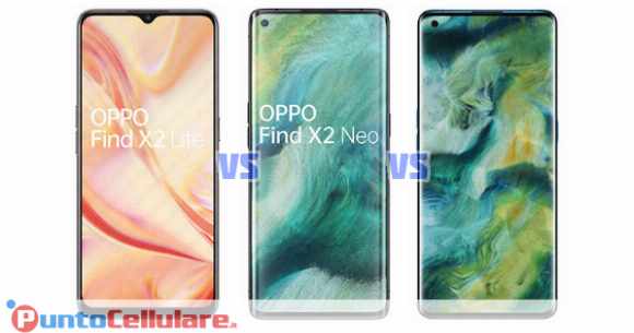 Confronto Oppo Find X2 Lite VS Find X2 Neo VS Find X2 Pro