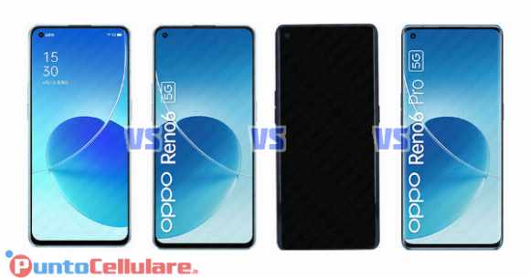 Confronto Oppo Reno 6 VS Reno 6 5G VS Reno 6 Pro VS Reno 6 Pro 5G