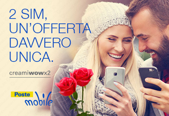 PosteMobile - l'opzione 'Creami Wow X2' per San Valentino