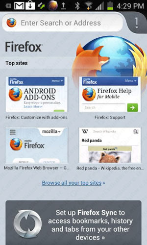Firefox 17 beta per Android