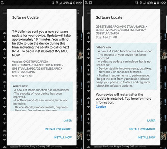 Galaxy S7 e Galaxy S7 Edge radio FM