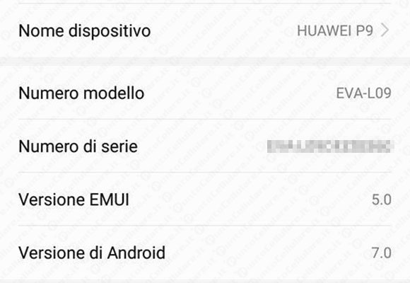Huawei P9 Android 7.0 Nougat