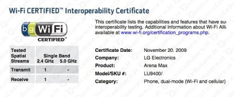 LG LU9400 Arena Max