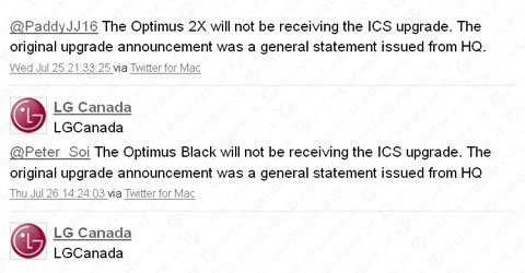 LG Optimus Android ICS
