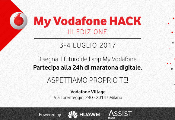 Vodafone - una nuova edizione per l'iniziativa 'My Vodafone Hack'