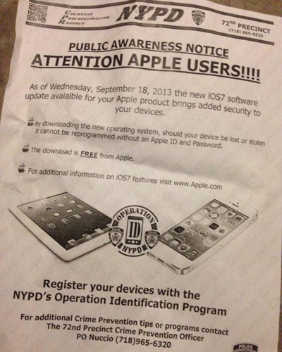 NYPD aggiornamento iOS 7