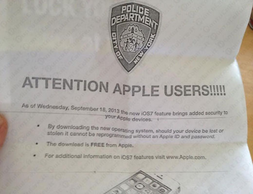 NYPD aggiornamento iOS 7