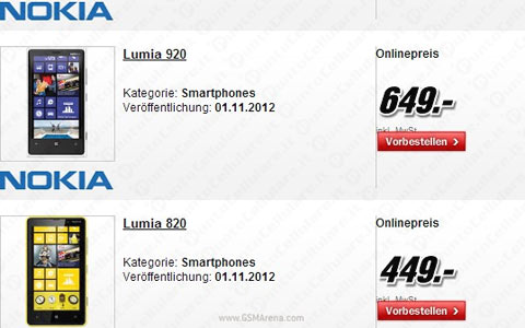 Nokia Lumia 920 e Lumia 820