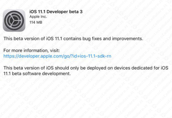 OS 11.1 beta 3