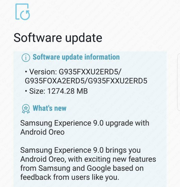 Oreo Galaxy S7 Galaxy S7 Edge