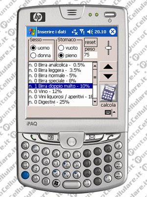 Il calcolo del tasso alcolemico sul cellulare con 'Phone Alcol Test'