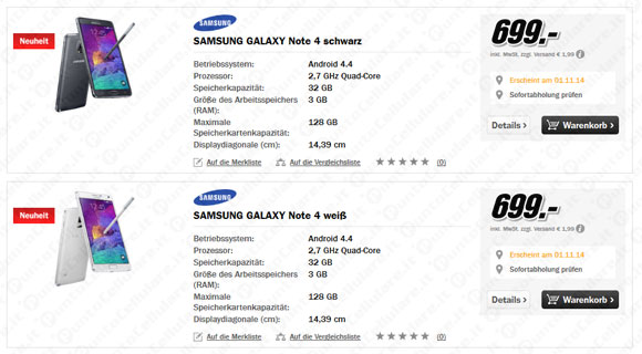 Samsung Galaxy Note 4 e Note Edge