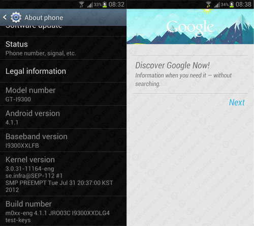 Samsung Galaxy S III Android 4.1.1
