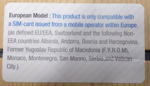Samsung Regional SIM Lock