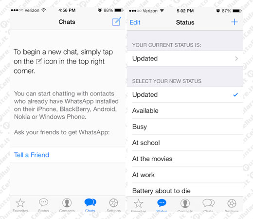 WhatsApp iPhone iOS 7