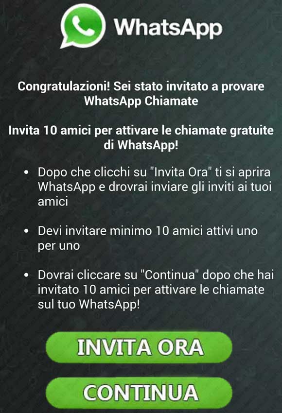 WhatsApp per attivare le chiamate VoIP