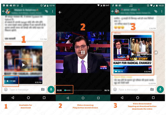 WhatsApp streaming video