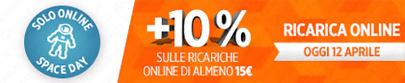 Wind - soltanto oggi il 10 per cento di ricarica in omaggio