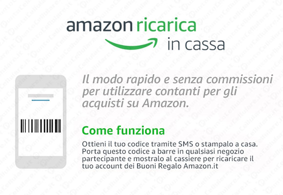 amazon ricarica in cassa