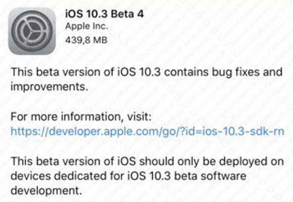 iOS 10.3 beta 4