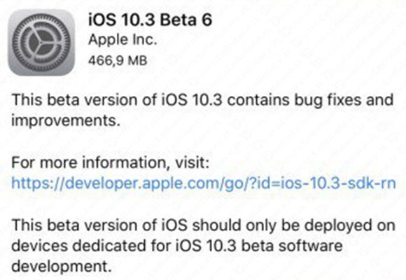 iOS 10.3 beta 6