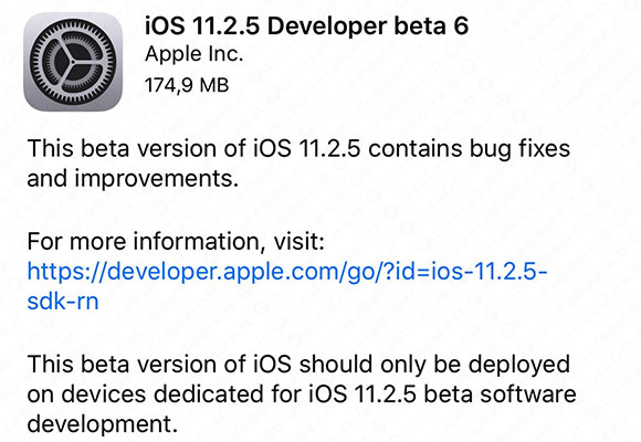 iOS 11.2.5 beta 6