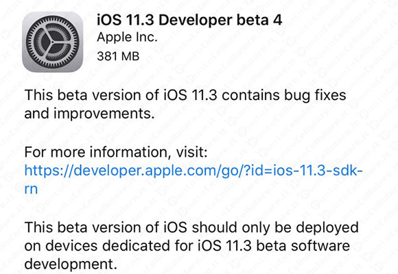 iOS 11.3 beta 4