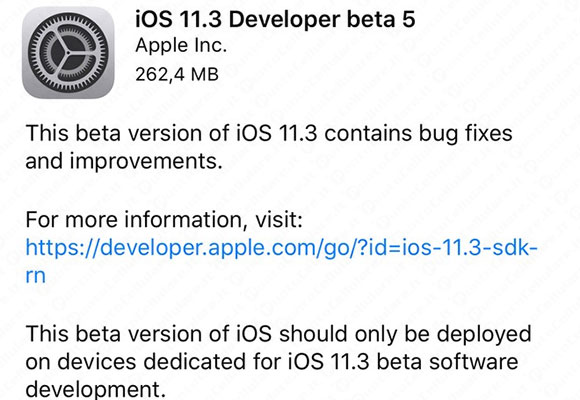 iOS 11.3 beta 5