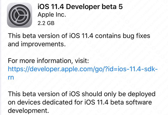 iOS 11.4 beta 5