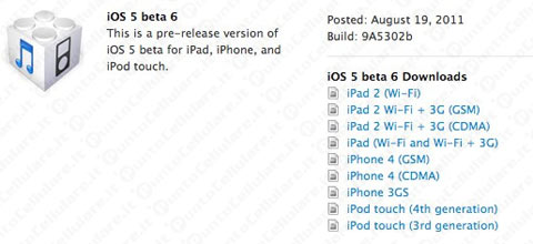 iOS 5 beta 6