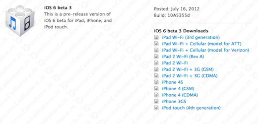 iOS 6 beta 3