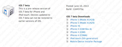 iOS 7 beta 1