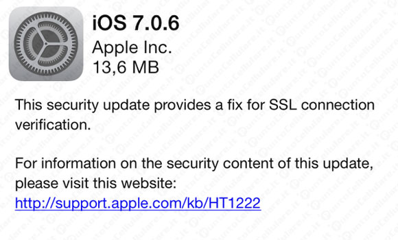 iOS 7.0.6 ed iOS 6.1.6