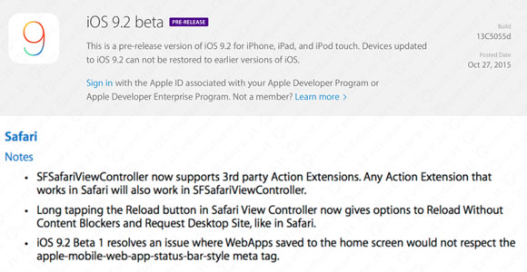 iOS 9.2 beta 1