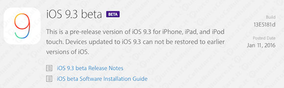 iOS 9.3 beta 1