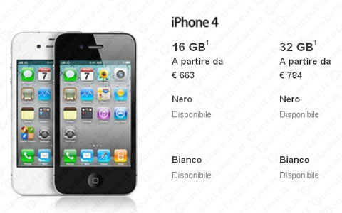 iPhone 4 prezzo IVA 21 per cento