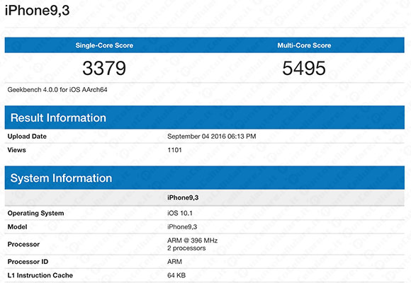 iPhone 7 Geekbench