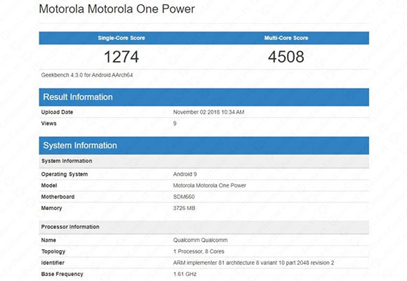 motorola one power android 9 pie