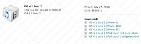 o iOS 4.1 beta 2