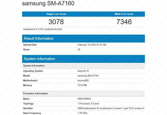 samsung a71 benchmark